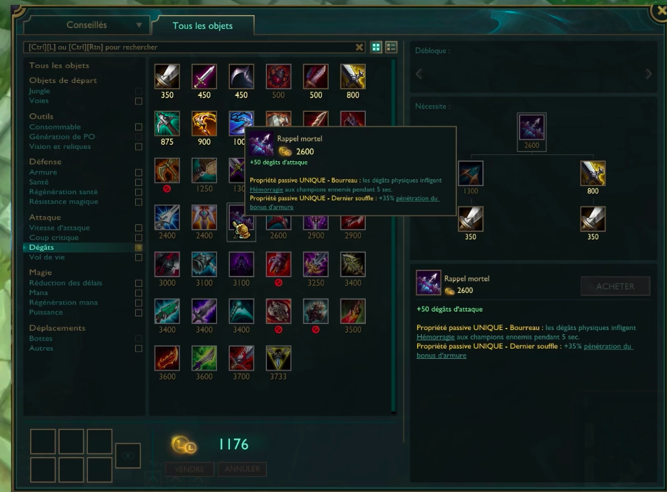 LoL Premiers changements de la boutique d